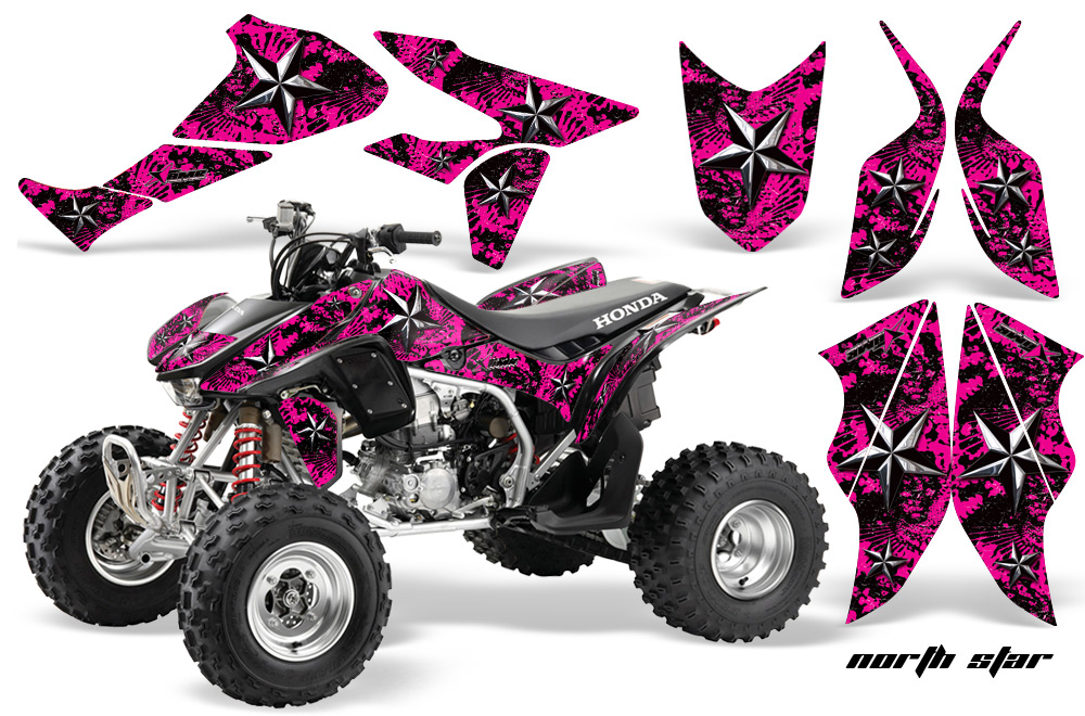 Honda TRX450 Graphics Kit CHROME PINKBG NORTHSTAR